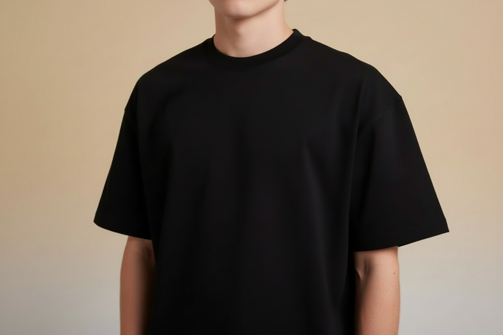 Premium black color T-shirt with cotton