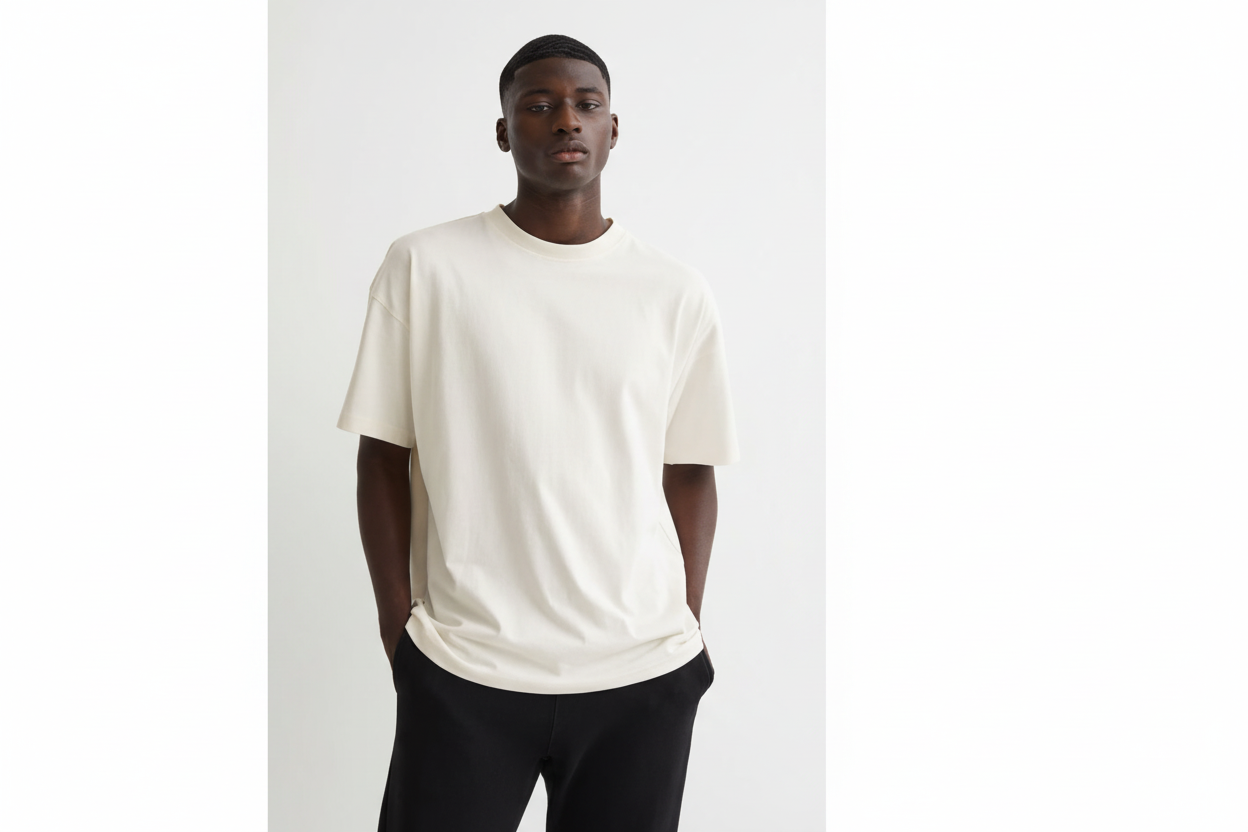 Premium White Cotton T-shirt Round Neck
