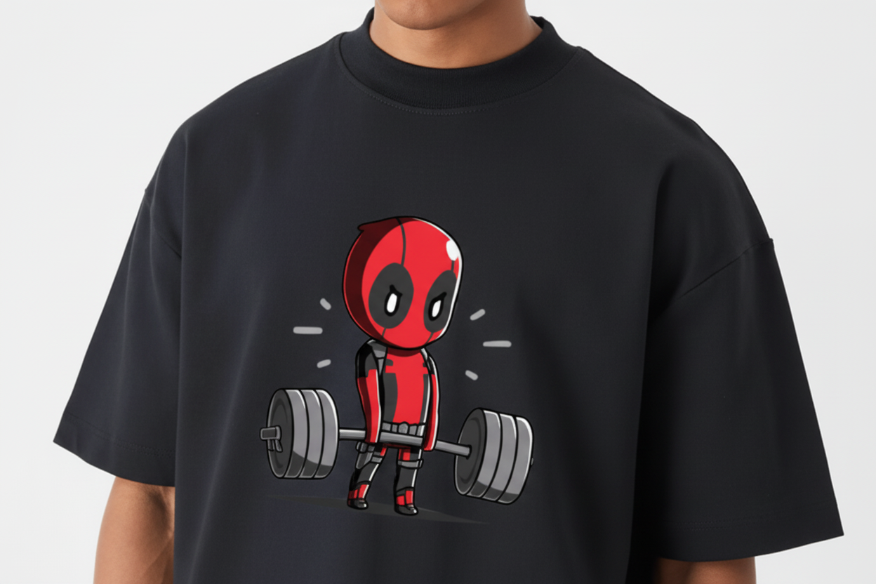 Round neck premium cotton Tee Natural Black