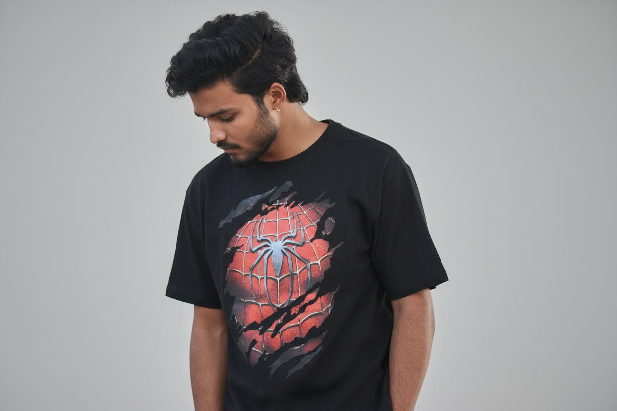Spider-Man Round Neck Drop-Shoulder cotton Tee